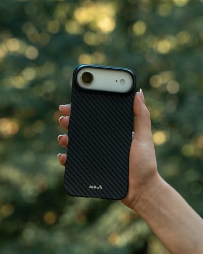 Image of Mous for iPhone Air Case, Compatible with MagSafe - Limitless - Protective Carbon Fibre Cover for iPhone Air - Shockproof, Full Camera Protection, Anti-Scratch Back, Black