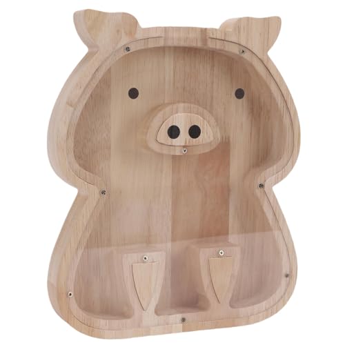 Tirelire en bois avec panneau acrylique personnalisable pour visualiser l'épargne - 3