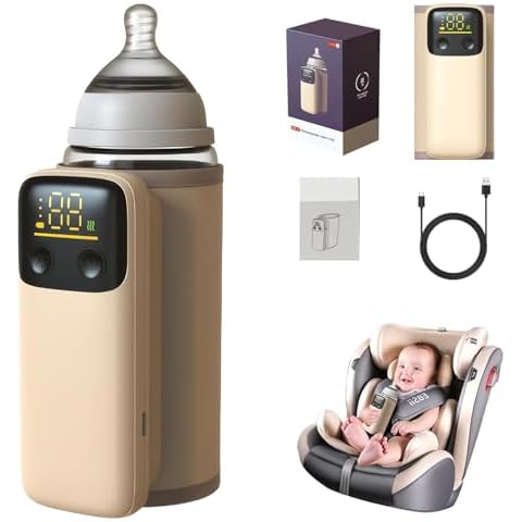 Portable Bottle Warmer,Portable Bottle Warmer for Travel,Fast Baby Milk Warmer with Timer, Capacity of 6000 MAh, Fits All Bottle Shapes (1 PCS) Cover