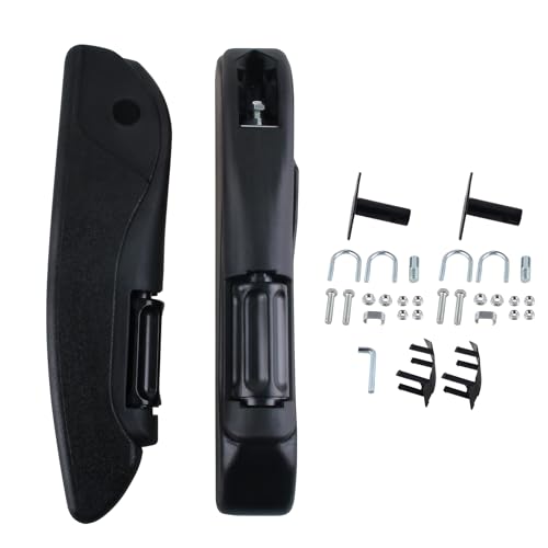 KITISUNI 車用アームレスト ユニバーサル 2個 汎用タイプ 黒 調整可能 取付ネジ付き 自動車シート肘掛け コンソールアクセサリー RV対応 キャンピングカー用