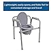 McKesson Folding Commode Chair with 7.5 qt Bucket, 350 lbs Weight Capacity, 13 1/2 in Seat Width, Adjustable Height, 1 Count