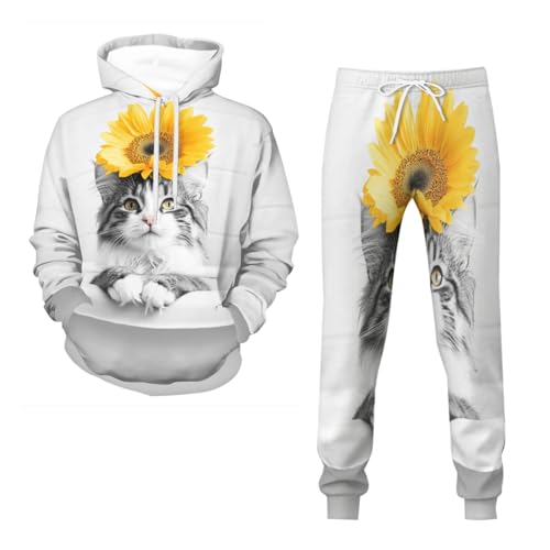 Sweatshirt chat à capuche pour fitness et entraînement de sport en plein air