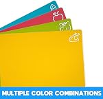 Goodluck Flexible Cutting Boards, BPA Free Plastic Cutting Boards for Kitchen, Non Slip Cutting Mat for Meat and Vegetables 4 Pieces(Red,Yellow,Blue,Green
