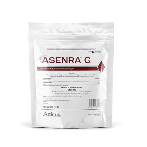 Atticus Asenra G Insecticide Granules (25-LB) Season Long Grub Killer – 0.02% Chlorantraniliprole - Kills White Grubs, Caterpillars, Adult Beetles & More (Season-Long Control – 4-Months)