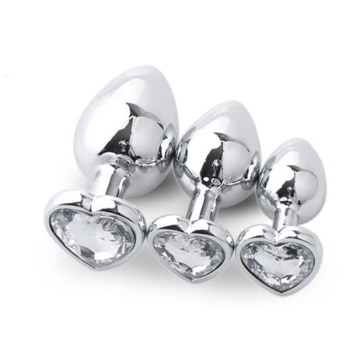 Travel Pocket Metal Anales Trainer Kit Pugs Toys Beginner Set Silicone Beads Anales Trainer Set for Men Women Body Muscle Relaxing, Stress Relief Massage Equipmen, Jewel Crystal Diamond (White)