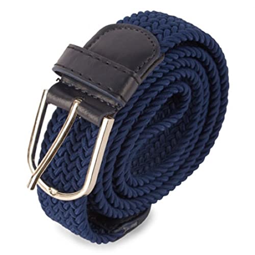 MIBANDERA Belt for Men Braided, Elastic and Extendable. (120 cm, Navy Blue)