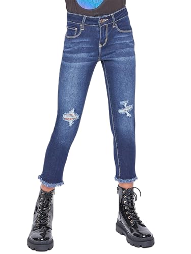 YMI Girls Basic Mid-Rise 1-Button Anklet Jean