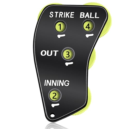 Lenwen 1 Pack 4 Wheel Baseball Umpire Clicker Indicator Gear Practical Baseball Counter Clicker for Scorekeeper Recording Outs and Innings Balls (Black)