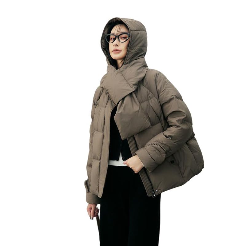 Doudoune d'hiver courte femme veste chaude capuche compacte