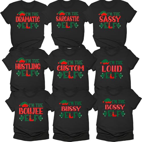 Elf Family Christmas Shirts, Family Christmas 2024 Matching Group Elf Shirt, Customize Cousins Crew Outfits2