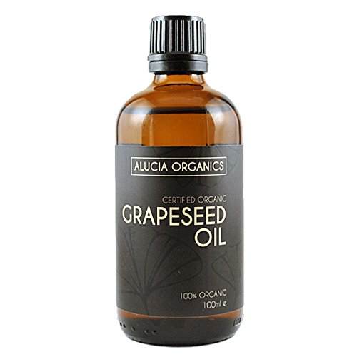 Huile de pépins de raisin (Grapeseed Oil) certifiée bio de Alucia Organics 100ml - pur, naturel, pressé à froid, végétalien, pour la peau, le visage, le corps, le massage Cover
