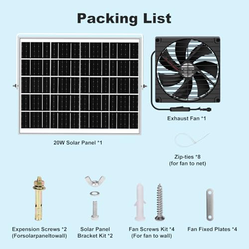 Solar Attic Fan with Adjustable Panel