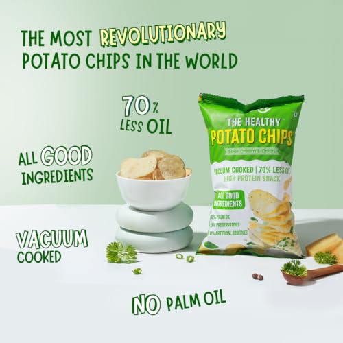 Image of Troovy Healthy Potato Chips | Vacuum Cooked Snacks | 70% Less Oil | No Palm Oil, No Added Preservatives | Made with Real Ingredients (Cream & Onion)