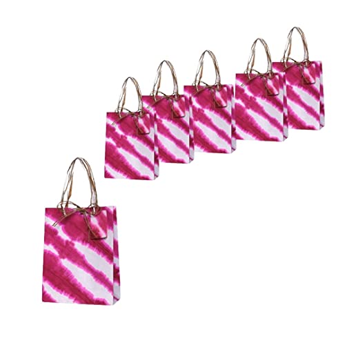 Image of Craftey Hands Handmade Luxury Premium Paper Giftbag Pack of 5, Medium (10 x 8 x 3.5 Inches) For Gifting Assorted Color Gift Present Wedding Birthday Batik Design Printed Set Combo