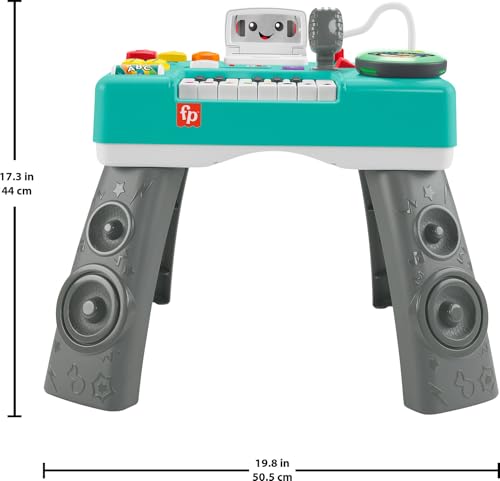 Image of Fisher-Price Learning Fun DJ Game Table - Musical Learning Toy with 3 Piano Play Modes Lights UK English Version HRB66