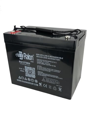 Raion Power 12V 75Ah Replacement Rechargeable Battery for Ryobi RY48110 38' Electric Riding Mower - 4 Pack