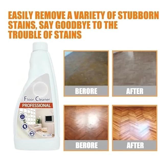 100 ML Floor Cleaner Tile Dirt Brightening Cleaning Floor Powerful Stain Removal Wood Floor Scratch Polishing Tile Cleaner Liquid(8PCS)