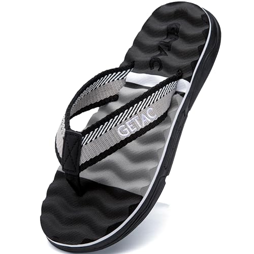 La Mejor Selección de Sandalias para Baño disponible en línea. 44 Getac CHANCLAS HOMBRE, SANDALIAS EVA Flip Flop Suela Antiderrapante, PANTUFLAS con Diseño Pata de Gallo con trenzado de mezclilla suave al tacto Suela gruesa impermeables Casuales...