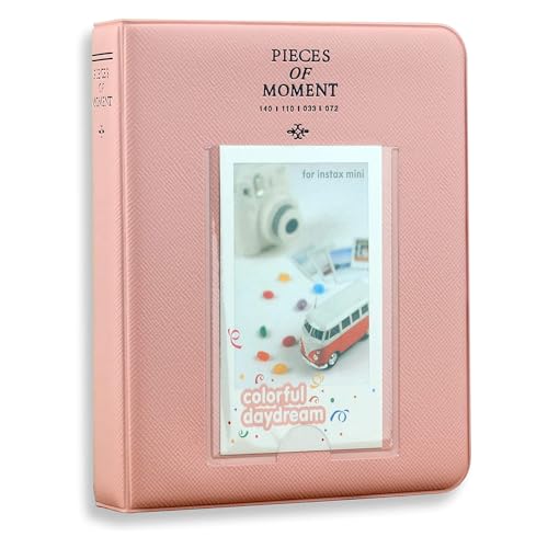 Image of ZENKO 64 Pockets Photo Album for Fujifilm Instant Mini 13 /12 /11 /9 /8 /SE /41 /99 /Evo /Liplay Instant Camera /Mini Link Printer, Polaroid Snap Touch Mint Zip Instant Camera Printer- Blush Pink