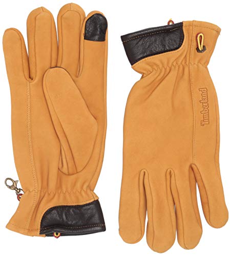 Timberland Men's Nubuck Glove with Touchscreen Tips, Wheat, M