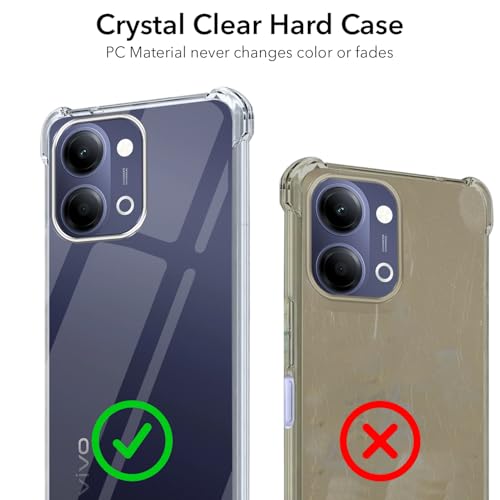 Image of Jkobi Shockproof Crystal-Clear Back Cover for Vivo Y05 4G | Vivo T5 Lite 5G (Anti Yellow Case | Drop & Camera Protection | Hard Polycarbonate)