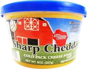 Wisconsin Cheese Company - 100% Wisconsin Cheese Spread - SHARP CHEDDAR - (4) 8 oz Containers - All Natural - features the BEST of the BEST - Ideal for Cheese Ball Recipe