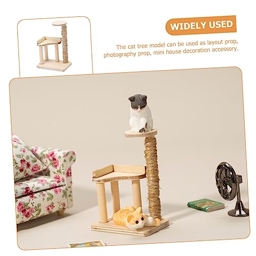 Ipetboom Estrutura De Escalada Em Miniatura Para Gatos Boneca Árvore De Gato De Madeira Brinquedos D