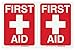 Brady 94014 Glow-In-The-Dark Plastic Bradyglo High Visibility "V" Style Sign, 12" X 9", Legend "First Aid"