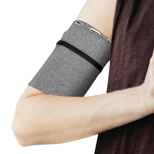 Brassard pour téléphone portable PATIKIL S gris 7.09x3.94 pouces avec poche zippée