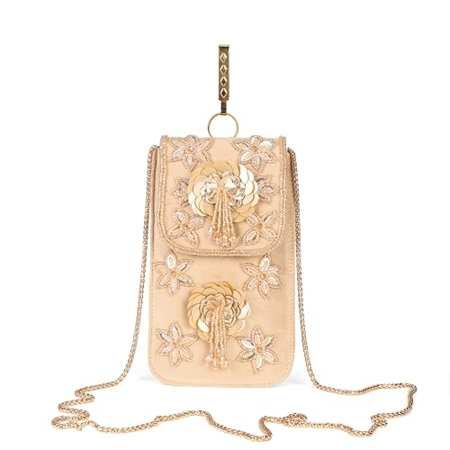 Image of J I ACCESSORIES Velvet Saree Clutch Mobile Pouch Waist Clip Ladies Purse Gift For Women