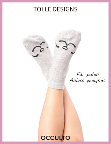 Occulto Jungen & Mädchen Motiv Sneaker Socken 10er Pack (Modell: Motivo) Katzen 31-34
