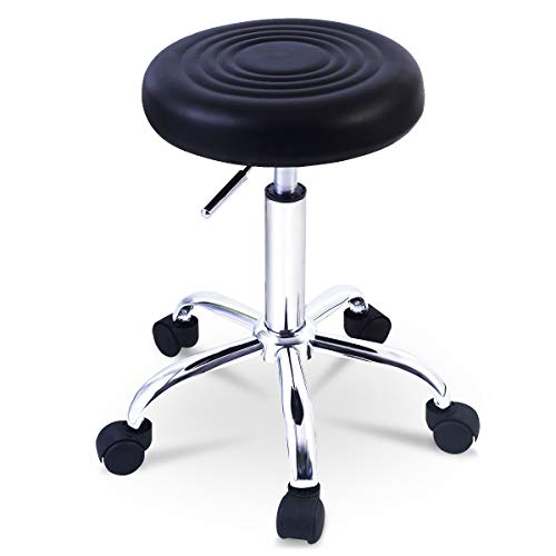 Goplus Adjustable Hydraulic Rolling Swivel Bar Stool Tattoo Facial Massage Spa Stool
