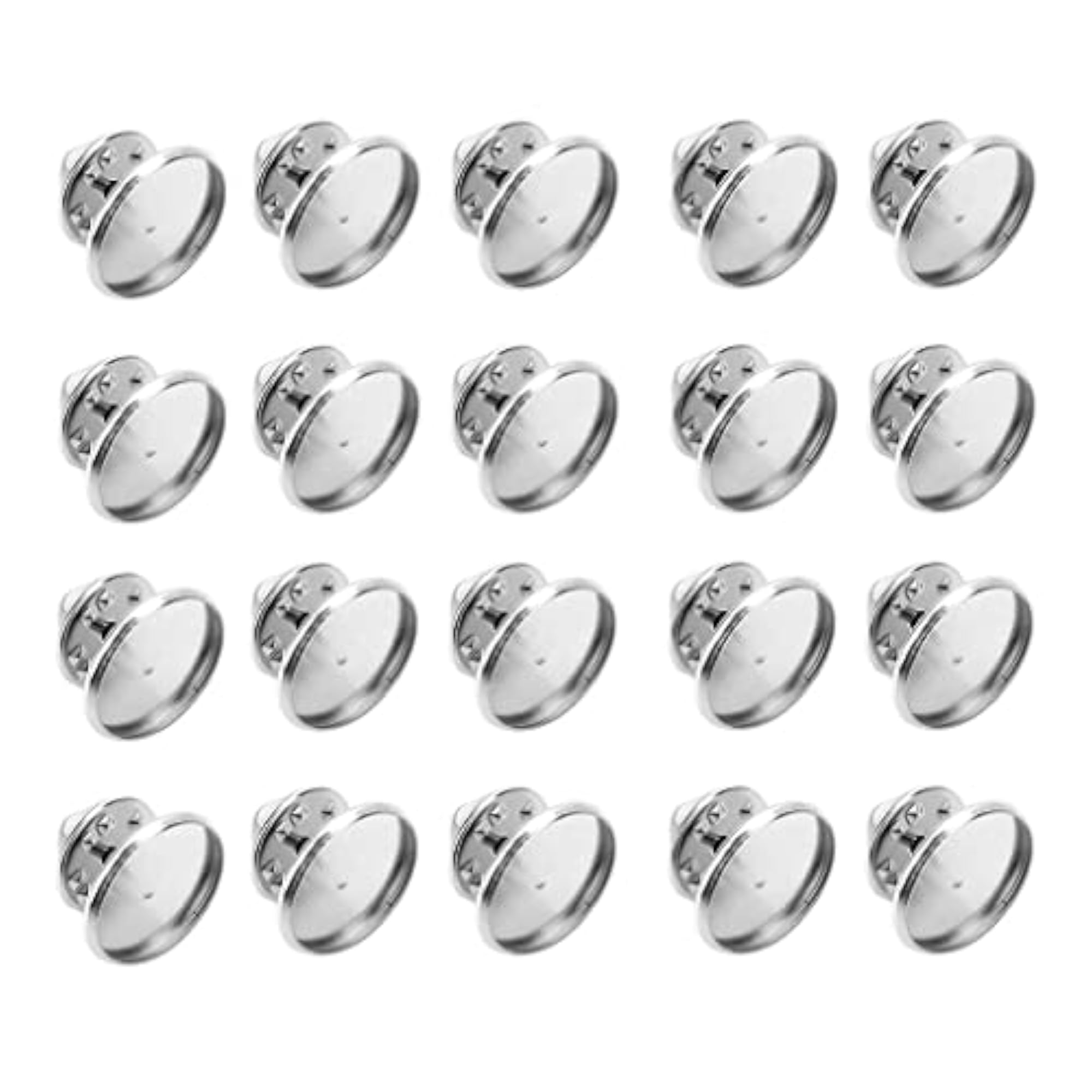 2x20 Set Metal Brooch Making Blank Cabochon Bezel