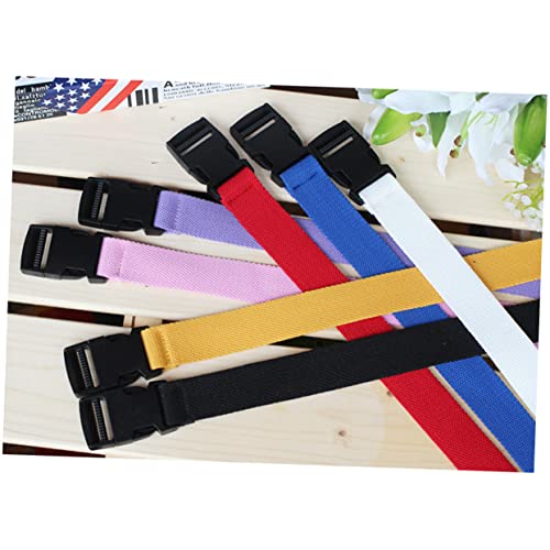 Unisex Casual Belt 2pcs Plastic Buckle Canvas Belt Easy Adjustment Breathable for Men Women Random3