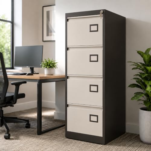 Shubham Furnitures 4 Drawer Powder Coated Steel Filing Cabinet fo...
