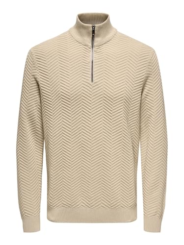 Pull Onsmace Reg 12 Herringbon Half Zip Only & Sons pour homme