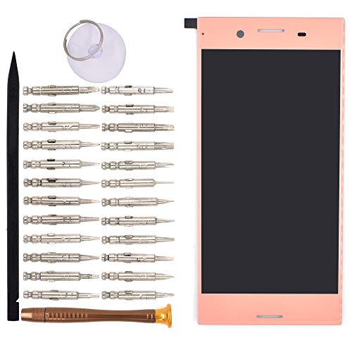 Image of LCD Screen Display with Digitizer Touch Panel Without Bezel Frame Compatible with Sony Xperia XZ G8141 G8142(Pink)