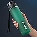 Bouteille d'eau de sport de 1000 ml sans BPA portable anti-fuite en plastique – 0,65 l, gris chêne