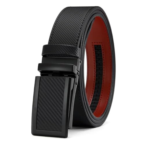 Men's Double-Sided Genuine Leather Belt With Automatic Metal Buckle For Business Denim 4Flzdjp219-Yw 135cm2