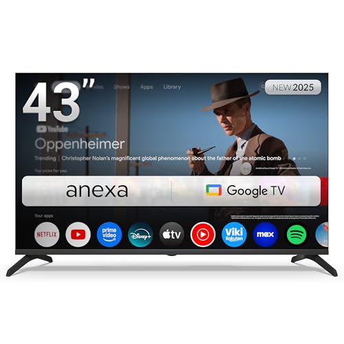 anexa - Smart TV 43' 4K HDR, Android 14, Google Assistant, Control por Voz, TDT 2025, 3 años de garantía, SMART43C02UG, Compatible con Netflix, Prime Video y más
