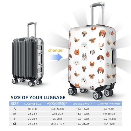Luggage Cover Protector Suitcase Cover - High Elasticity Cute Dog Puppy Glasses Suitcase Cover for Luggage3
