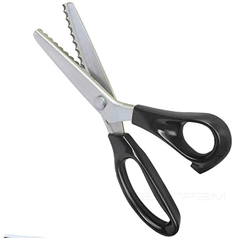 KimDaro Pinking Shears Set, 9.2 Inches Handled Professional Stainless Steel Dressmaking Sewing Craft Scissors Zig Zag Scissors (Scalloped, 18mm) Cover