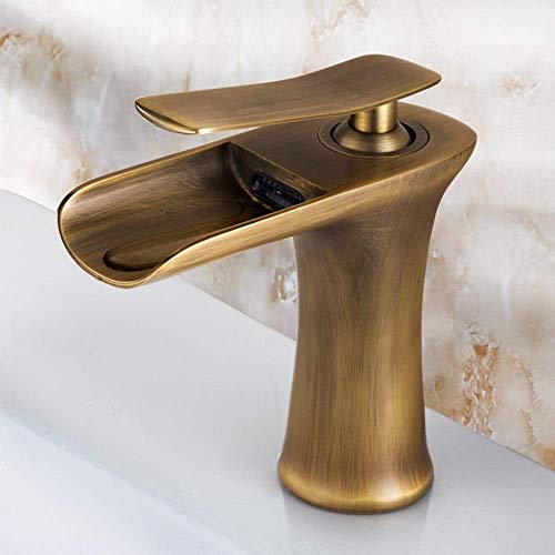 Grifo de baño de cobre vintage cromado con válvula mezcladora de agua