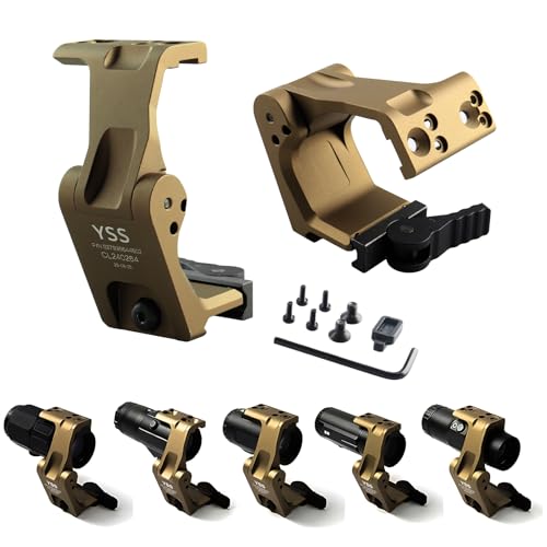 YSS FTC Magnifier Mount with Fast QD Lever Compatible G33 G43 G45 3X 6X Etc Flip to Center Magnifiers Scope Mount 2.26' Optical Centerline Height Riser Mount (tan)