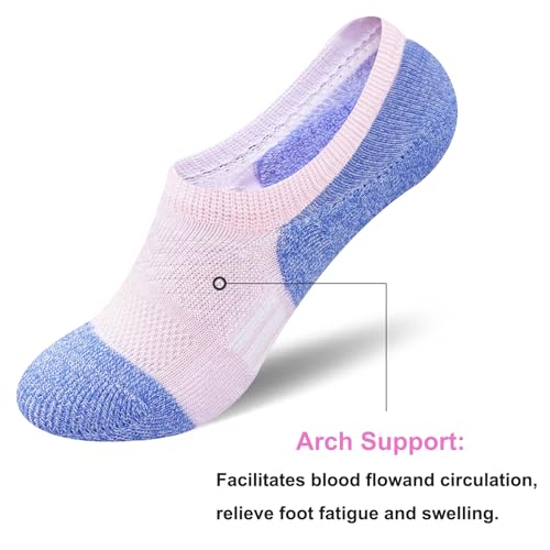 Womens No Show Comfort Cushioned Anti-blister Moisture Wicking Athletic Running Socks 5 Pairs2