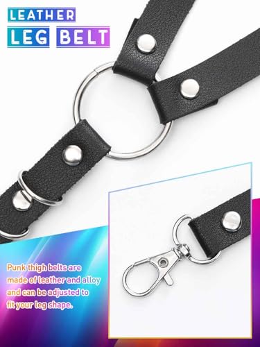 Bodiy Punk Leather Leg Harness Thigh Holster Nightclub Raver Gaters Belts Leg Chain Body Jewelry for Women and Girls4