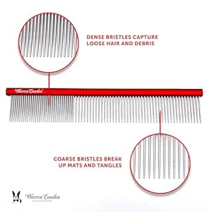 Warren London Detangling Strong Comb for Dogs | 10 Inches | Comfort Control Durability and Detail for Small Medium Large Dogs | Ergonomic Dog Cat Grooming Pet Supplies Deshedding Mat Tool  Cucciolini Doodles Warren london detangling strong comb for dogs | 10 inches | comfort control durability and detail for small medium large dogs | ergonomic dog cat grooming pet supplies deshedding mat tool   cucciolini doodles