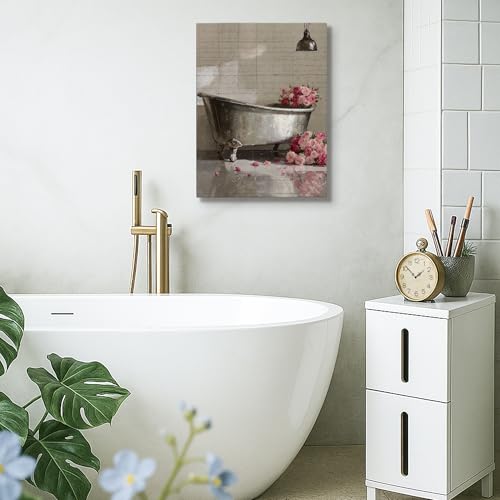 Toile murale abstraite vintage et impression de roses de printemps - 5