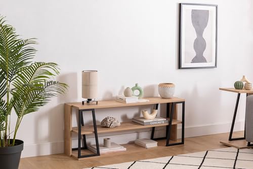 supporto per TV con telaio in metallo zaffiro e 123.6 x 30 x 48.6 cm 100% melamina spessore 18 mm design moderno e durevole elegante nero