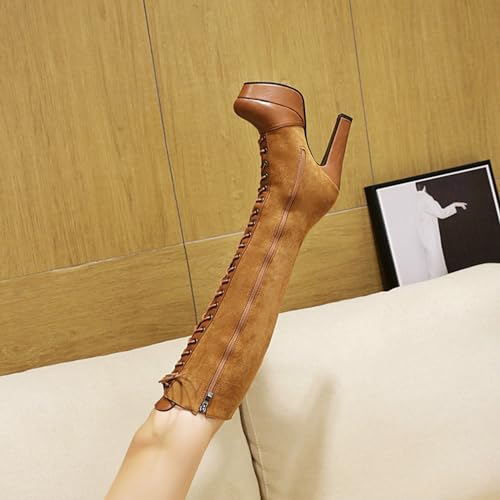 Bottes de chevalier rétro à talons hauts pour vos sorties